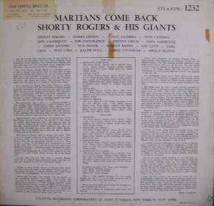   SHORTY ROGERS & His Giants MARTIANS COME BACK NICE ATL 1232  
