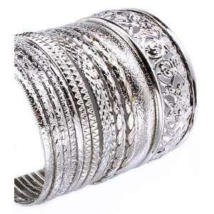   Wide Bangle Bracelet Set Elegant Trendy Fashion Jewelry Jewelry