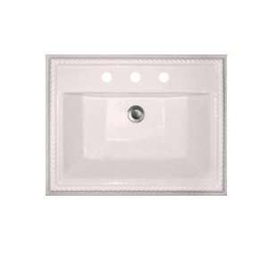   Rectangular Bathroom Sink with Rope Edging and 8 Faucet Spread 928