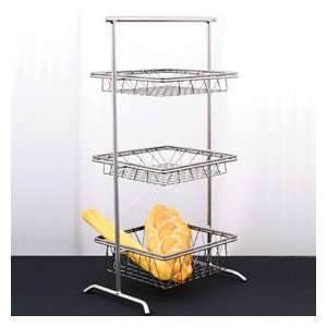  3 Tier Metal Stand   Three Removable Baskets   17W x 11D 