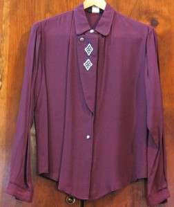 BEAUTIFUL WESTERN SHOW RAIL MAROON EMBROIDERED LADIES SHIRT EVENING 