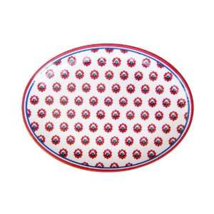  Le Cadeaux Fleur de Provence Red Coupe Oval Platter 