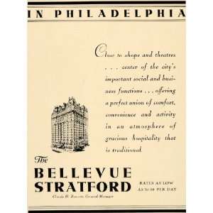  1931 Ad Bellevue Stratford Hotel Philadelphia Lodge 