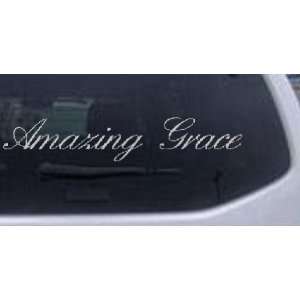 Silver 54in X 10.4in    Amazing Grace Christian Car Window Wall Laptop 