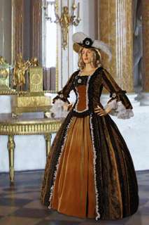Medieval or Renaissance Style Dress Gown Handmade from Baroque Damask 