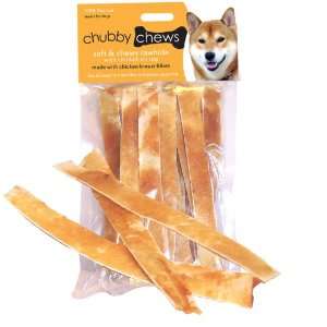  Chubby Chews Dry Rawhide Strip with Chicken on Top 5 Inch 