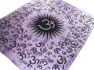 Om Aum Hand Printed Bed Sheet Tapestry Sofa Throw  