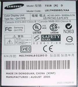 Repair Kit, Samsung SyncMaster 731B, LCD Monitor, Caps 729440900670 