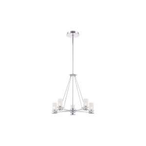 Kovacs P915 077 5 Light Single Tier Chandelier in Chrome with Frosted 