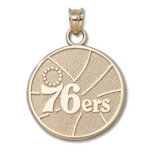  Philadelphia 76Ers Pendant   10K Gold New Basketball Logo 