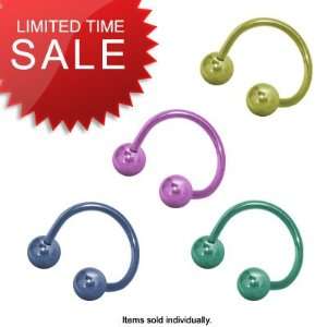  Titanium Twister Rings with Ball Beads (14 Gauge)   TWTC 2 