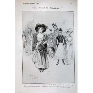  1908 Drawing Lewis Baumer Belgravia Countess Singing