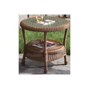   Side Table With Recessed Glass Top   Honey Bear Patio, Lawn & Garden