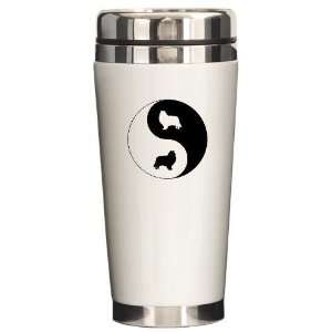 Yin Yang Collie Pets Ceramic Travel Mug by 