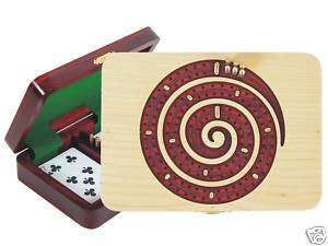 Continuous Cribbage Board Spiral Shape 2 Tracks Maple  