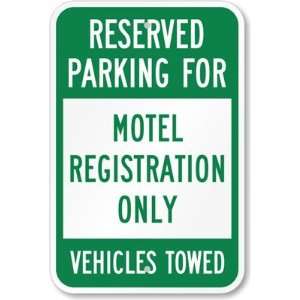   Registration Only Vehicles Towed High Intensity Grade Sign, 18 x 12