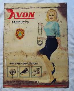 AVON CYCLE PRODUCTS Vintage Advertising Tin Sign 1920S Rare 