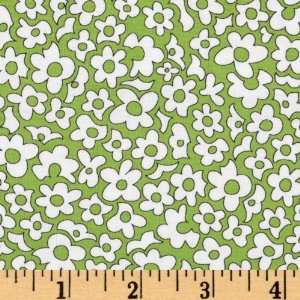  44 Wide Feelin Groovy Floral Lime Fabric By The Yard 