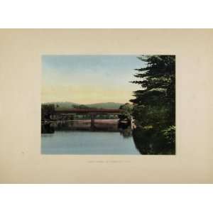  1918 Print Ledyard Covered Bridge Connecticut River 