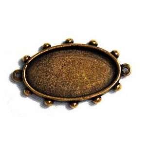  Oval Hobnail Bezel, Bronze Plated Arts, Crafts & Sewing