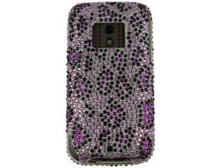   Diamond Protective Case Purple and Black Leopard For HTC Touch Pro 2