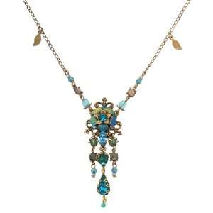 Michal Negrin Adorable Necklace Beautified with Hand Painted Flowers 