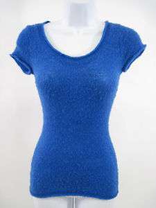 BCBG MAX AZRIA Blue Short Sleeve Sweater Size Small  