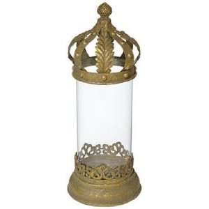  Gold Crown Top 14 3/4 High Pillar Candle Holder