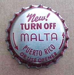 MALTA PUERTO RICO New TURN OFF Beer Crown Bottle Cap PA  