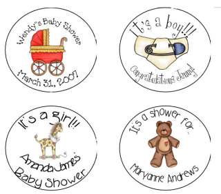 Baby Shower Round Baby Food Jar Labels Personalized  
