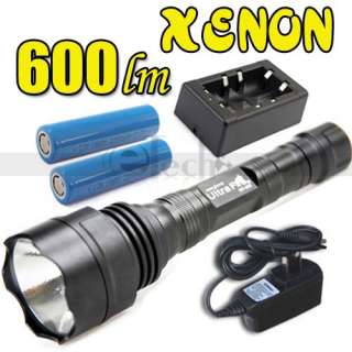 600 Lumen 9v Xenon Light Lamp Flashlight Aluminum Torch  