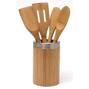  Lipper International Bamboo Tool Holder with 4 Tools