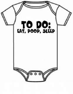 Eat sleep poo funny baby infant newborn bodysuit shirt  