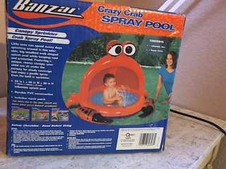 New banzai Crazy Crab Baby Spray Pool with Canopy & Sprinkler  