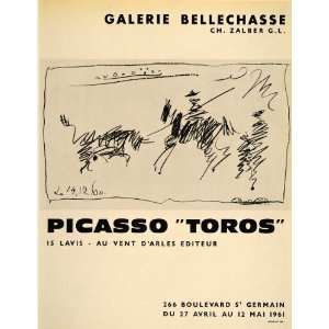   Toros Bulls Galerie Bellechasse 1961   Original Print