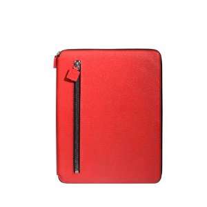 Pierre Belvedere A4/Letter Size Leather Portfolio, Zipper Closure, Red 