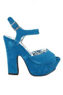 NEW Nature Breeze Blair 03 Blue Platform Peep toe Dress Sandals Shoes 