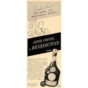  1936 Ad Antique D.O.M Benedictine Liqueur Drink Tray 