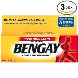  Bengay Vanishing Scent, Non Greasy, 4 Ounce Tubes (Pack of 