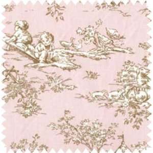    SWATCH   Pink and Brown Baby Toile Fabric by Doodlefish Baby