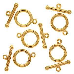  Real Gold Plated Toggle Clasps 12mm (5 Sets) Arts, Crafts 