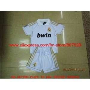  2012 real madrid home kids soccer jerseys embroidered logo 