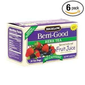 Bigelow Berri Good Herbal Tea, 20 Count Boxes (Pack of 6)  