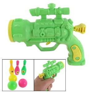  Como Colorful Table Tennis Bowlings Green Plastic Gun Toy 