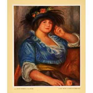  1952 Tipped In Print Jeune Femme la Rose Lady Hat Portrait 