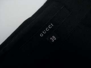 GUCCI Black Stretch Cotton Dress Shirt w/ Metal Bar, It 38 US 4  