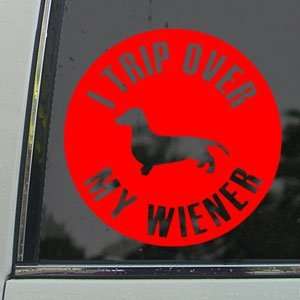  I Trip Ove Rmy Wiener Red Decal Dog Truck Window Red 