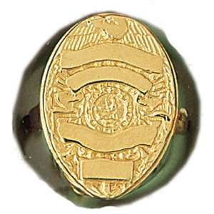  14kt Yellow Gold Police Badge Mens Ring Jewelry