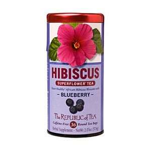 The Republic Of Tea 2/36ct Tins Blueberry Hibiscus Tea Bags  