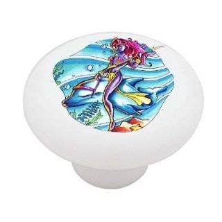 Dolphin Rider Decorative High Gloss Ceramic Drawer Knob by Dolphin